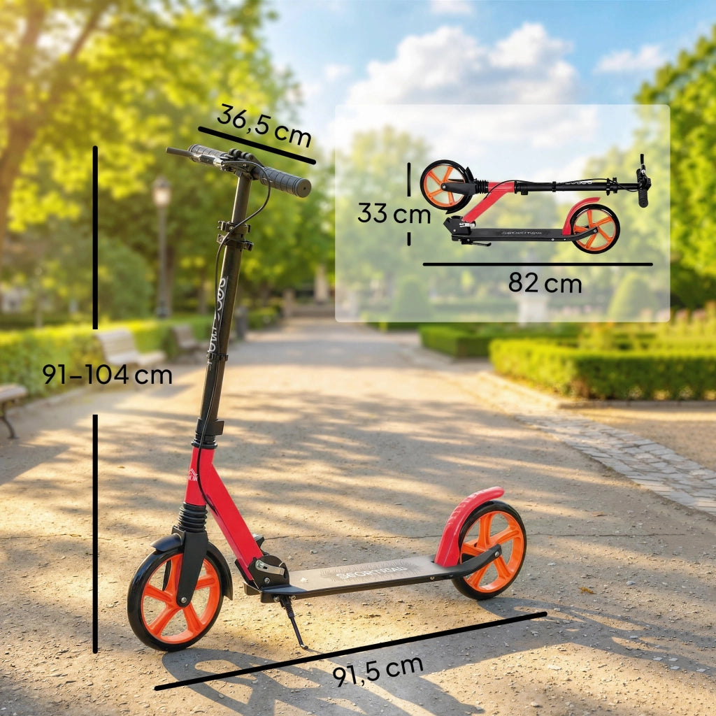 Monopattino Pieghevole per Adulti e Bambini ¨C zephmum ¨C 91,5x36,5x91-104 cm Rosso