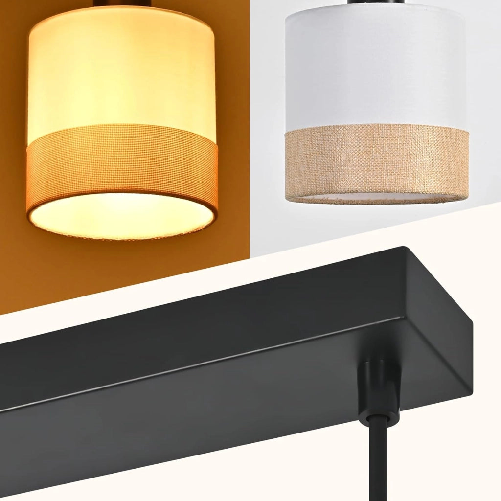 Lampada a Sospensione ZMH 4 fiamme E27 Bianco Vintage Altezza Regolabile Senza Lampadina