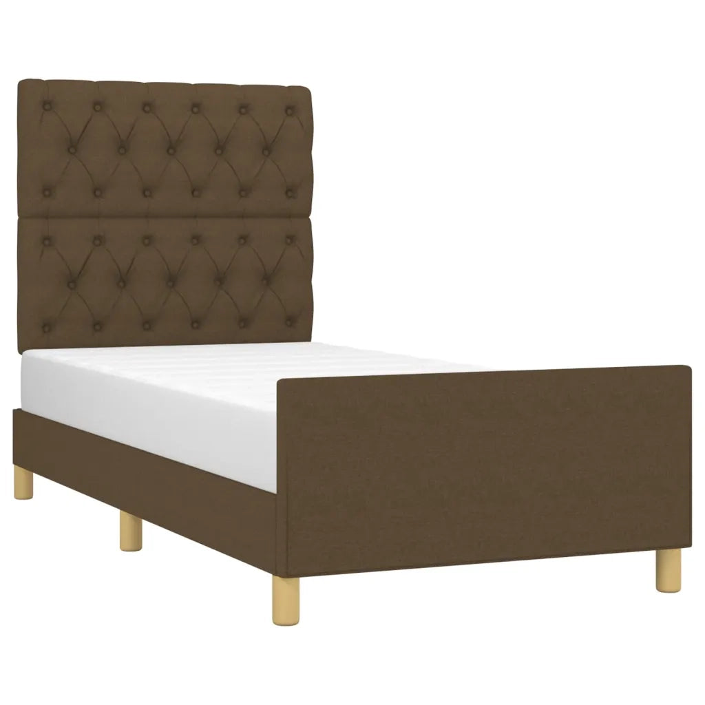 Giroletto senza Materasso-Struttura Letto Marrone Scuro 80x200 cm Tessuto 617988