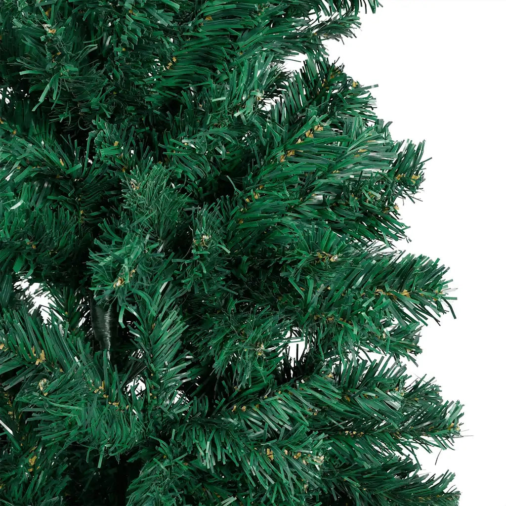 Albero di Natale Preilluminato con Palline Verde 180 cm PVC 3077622