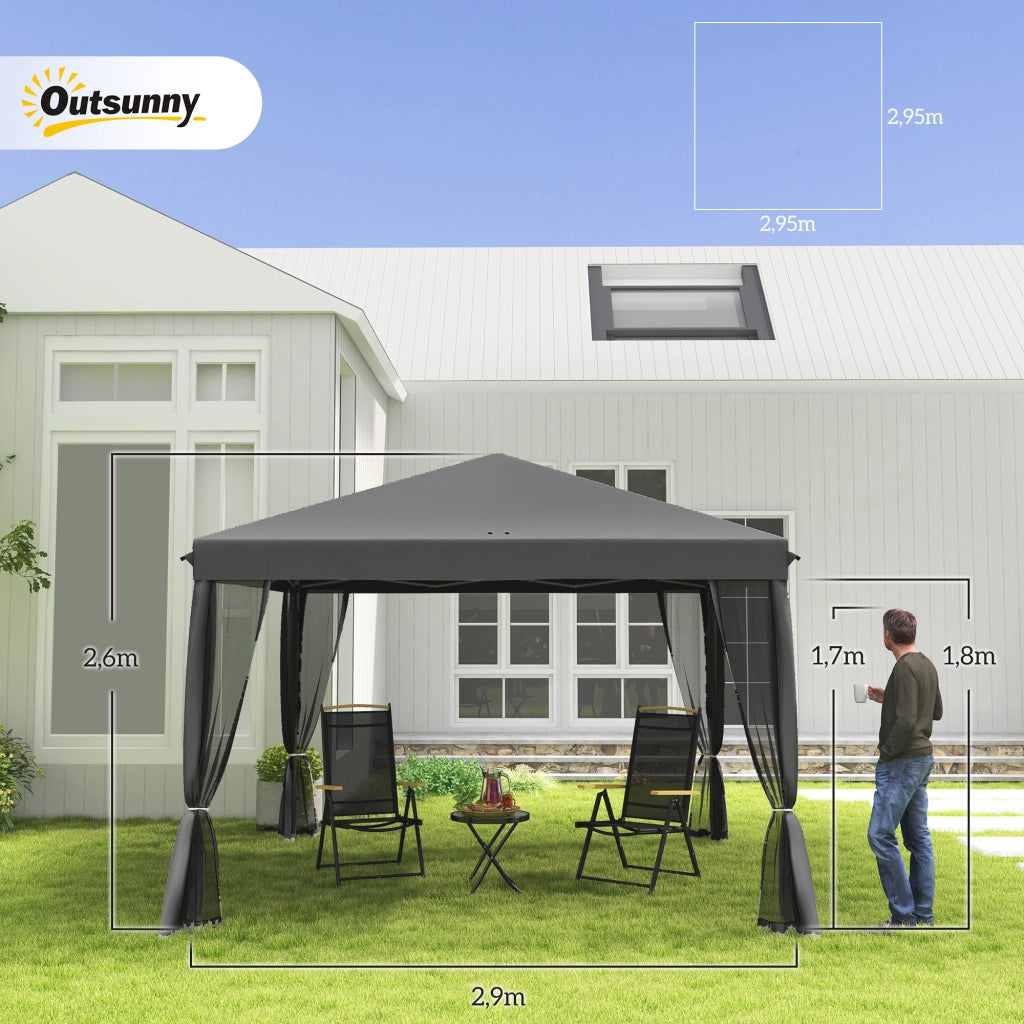 Gazebo Pieghevole 3x3m ¨C Xylo ¨C Grigio Chiaro con Pareti Laterali e Borsa