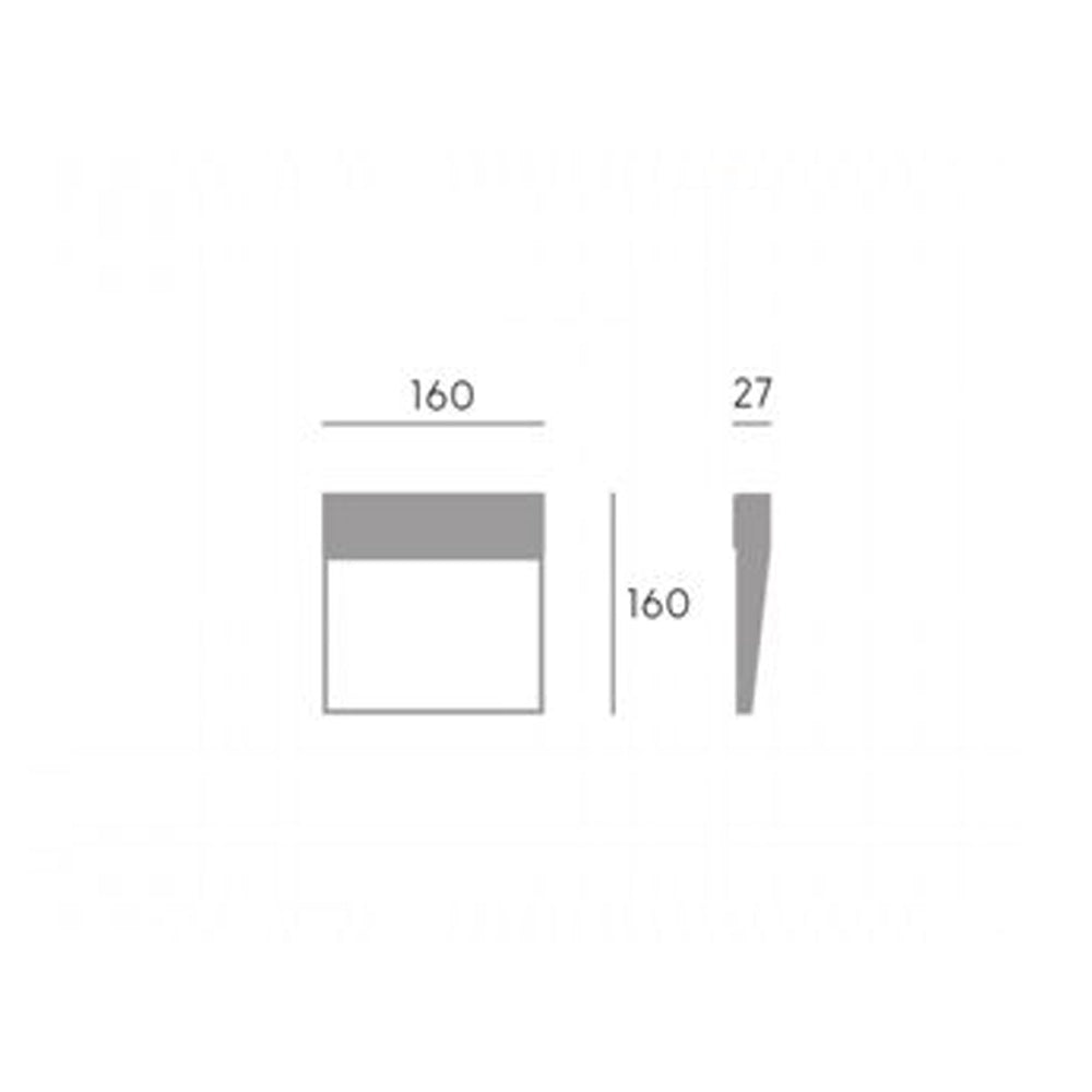 Segnapasso Moderno Geo Square Alluminio Grafite 6W Led 4000K