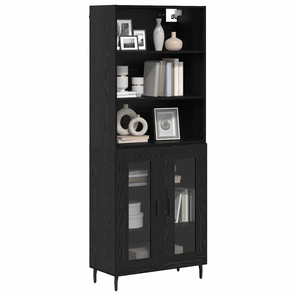 Credenza-Buffet-Armadio da cucina Rovere Nero 69,5 x 34 x 180 cm 959505
