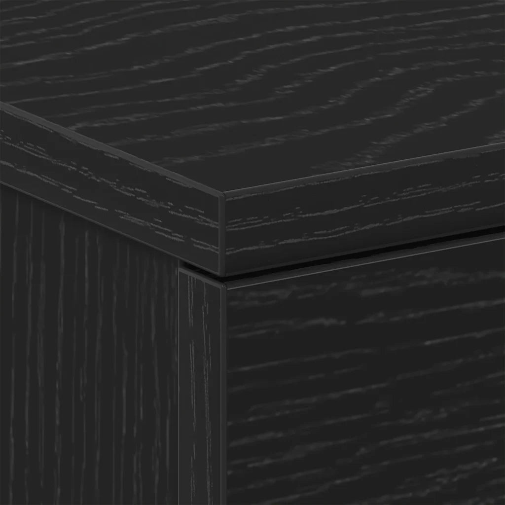 Comodino Rovere Nero 38x35x55 cm in Legno Multistrato 862428