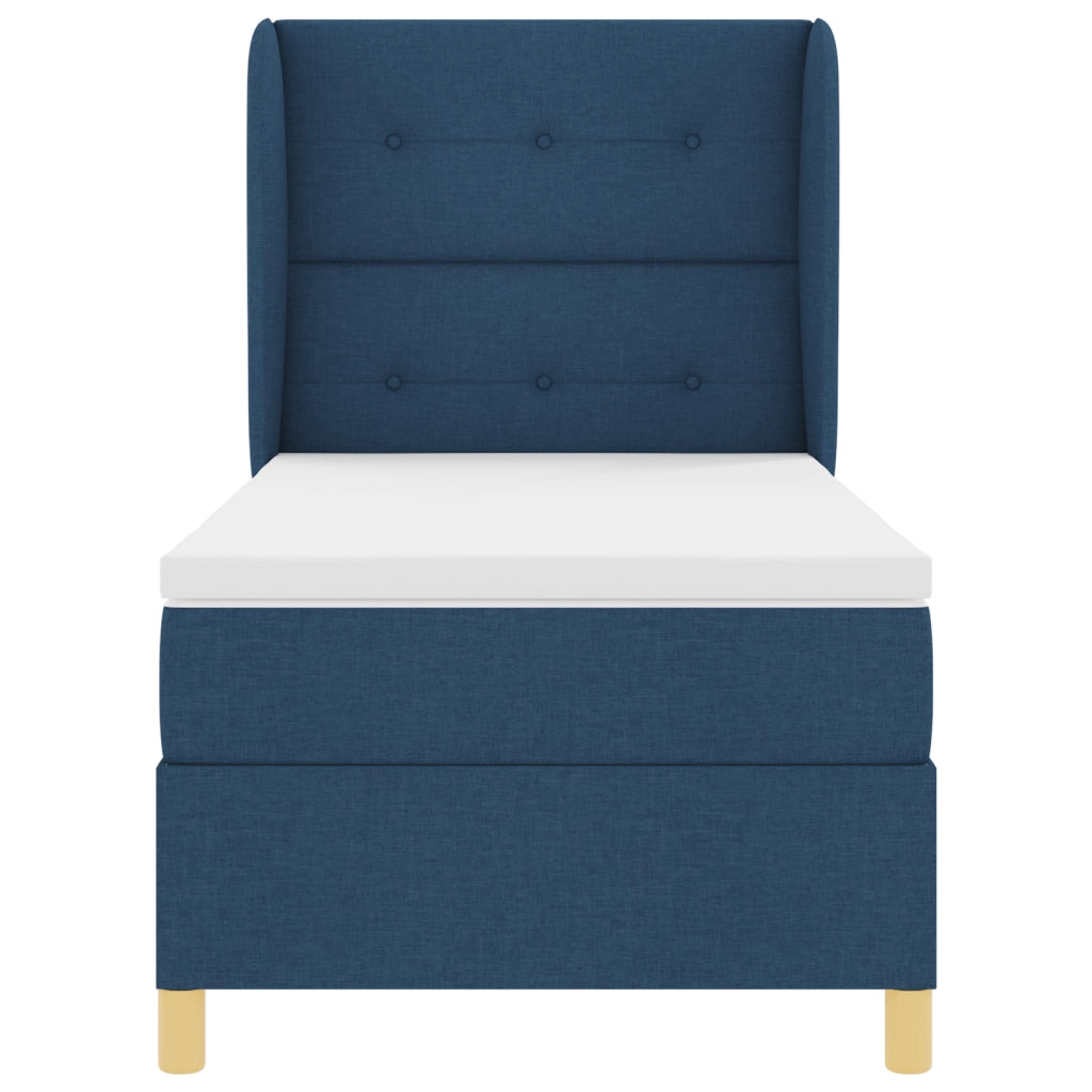 Letto Box Spring con Materasso Blu 80x200 cm Fabric