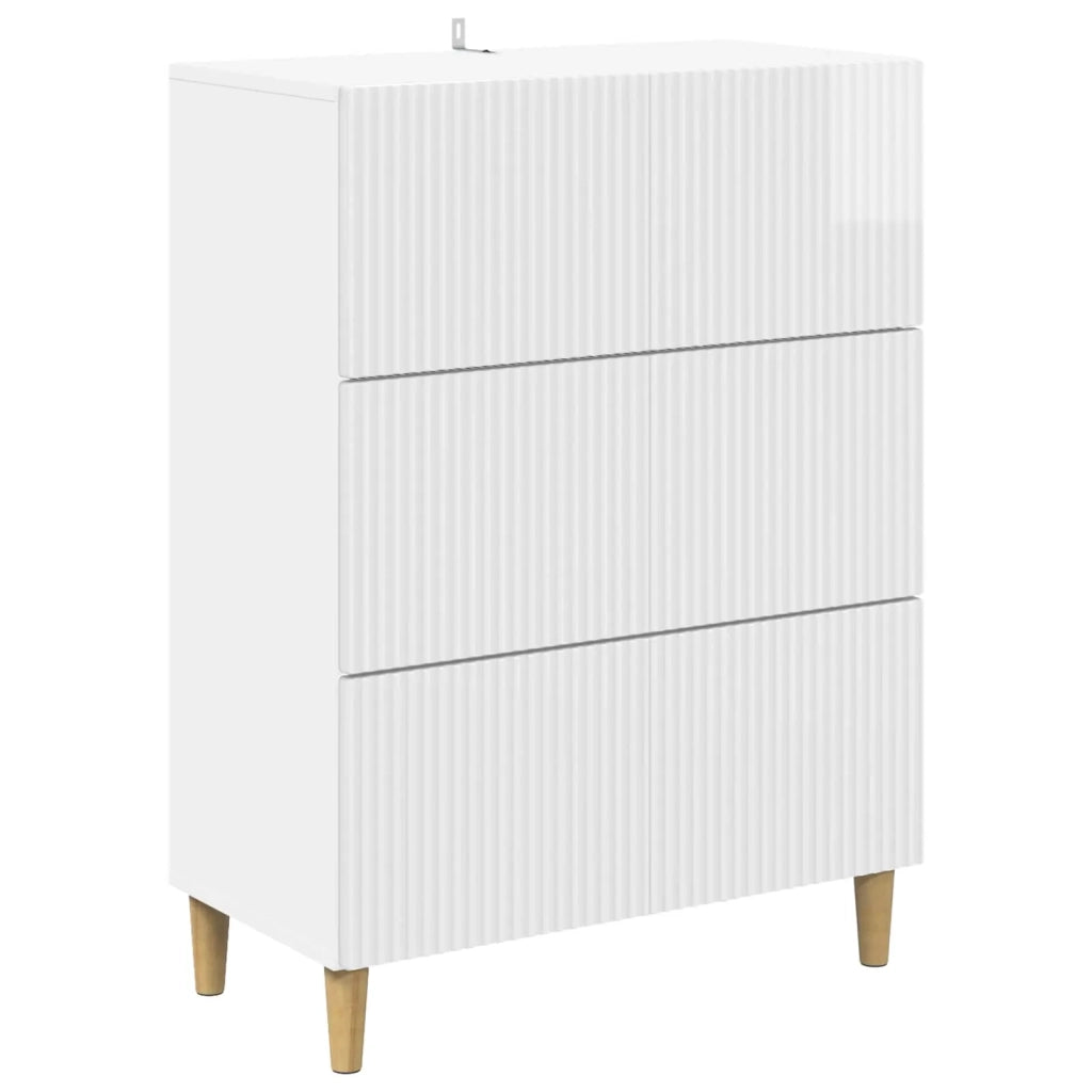 Mobile con Cassetti Bianco Lucido 66 x 34,5 x 90 cm 894609
