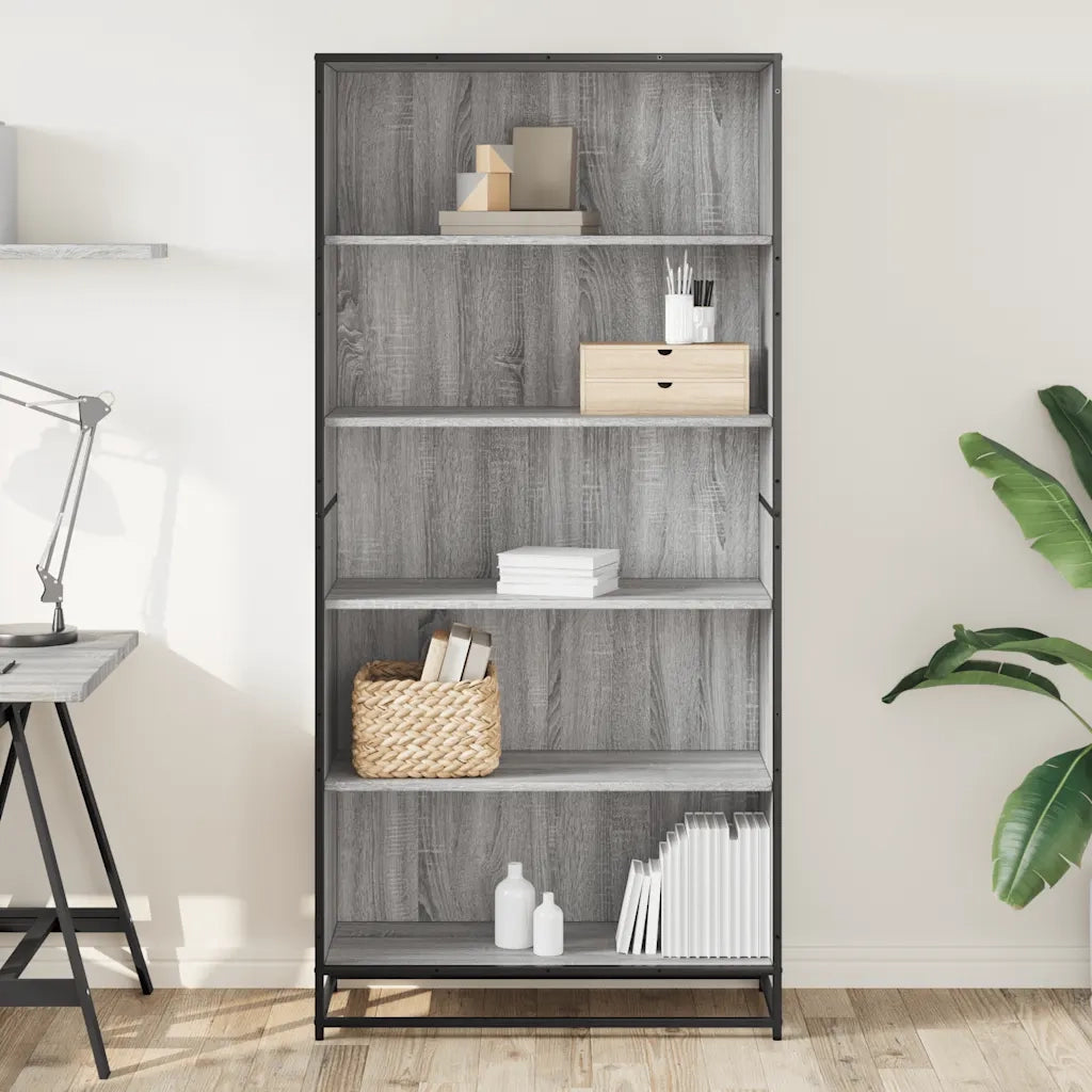 Libreria Grigio Sonoma 80,5x35x170,5 cm in Truciolato