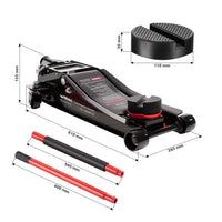 Martinetto idraulico 3 t 85-500mm Cric sollevatore a carrello con doppio pistone