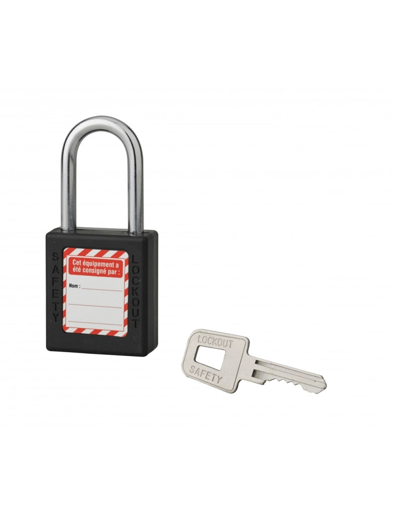 Lucchetto con arco in acciaio Ø 6 x 38 mm, nero – THIRARD