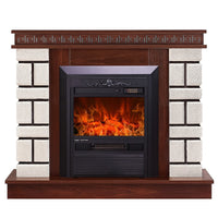 Camino Elettrico da Pavimento 87,4x108x24,5 cm Effetto Fiamma 2000W Nazarii mini & Cristina Noce