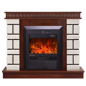 Camino Elettrico da Pavimento 87,4x108x24,5 cm Effetto Fiamma 2000W Nazarii mini & Cristina Noce