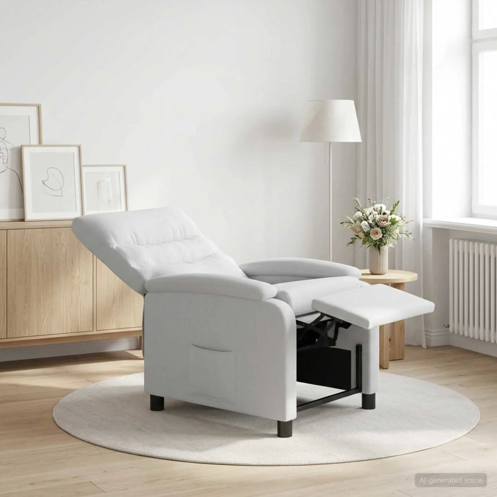 Divano Sedia-Poltrona reclinabile Bianco Tessuto 213369