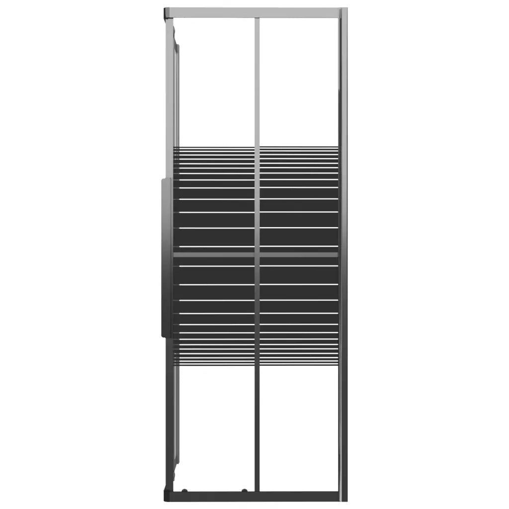Box Doccia a Righe ESG 90x70x180 cm Nero CFW6973927