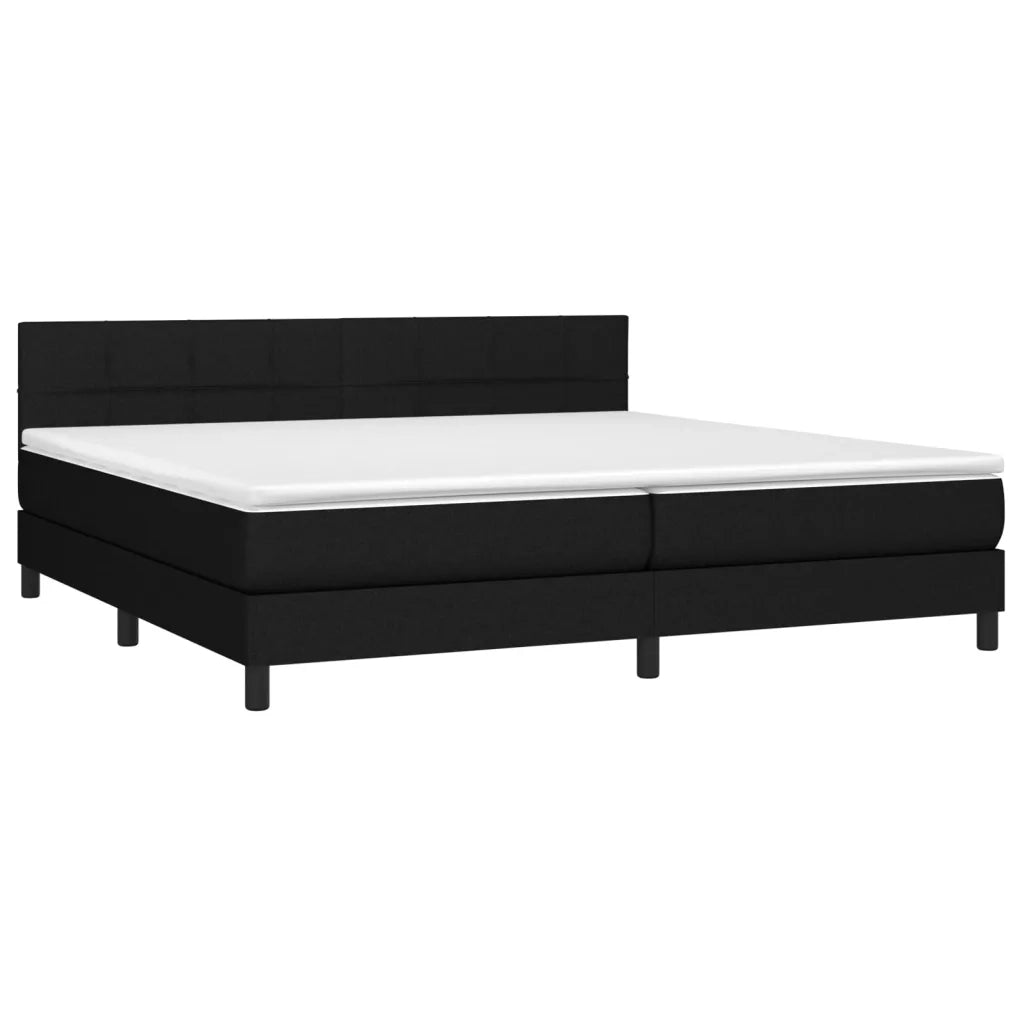 Letto a Molle Materasso e LED Nero 200x200cm in Tessuto cod mxl 62618