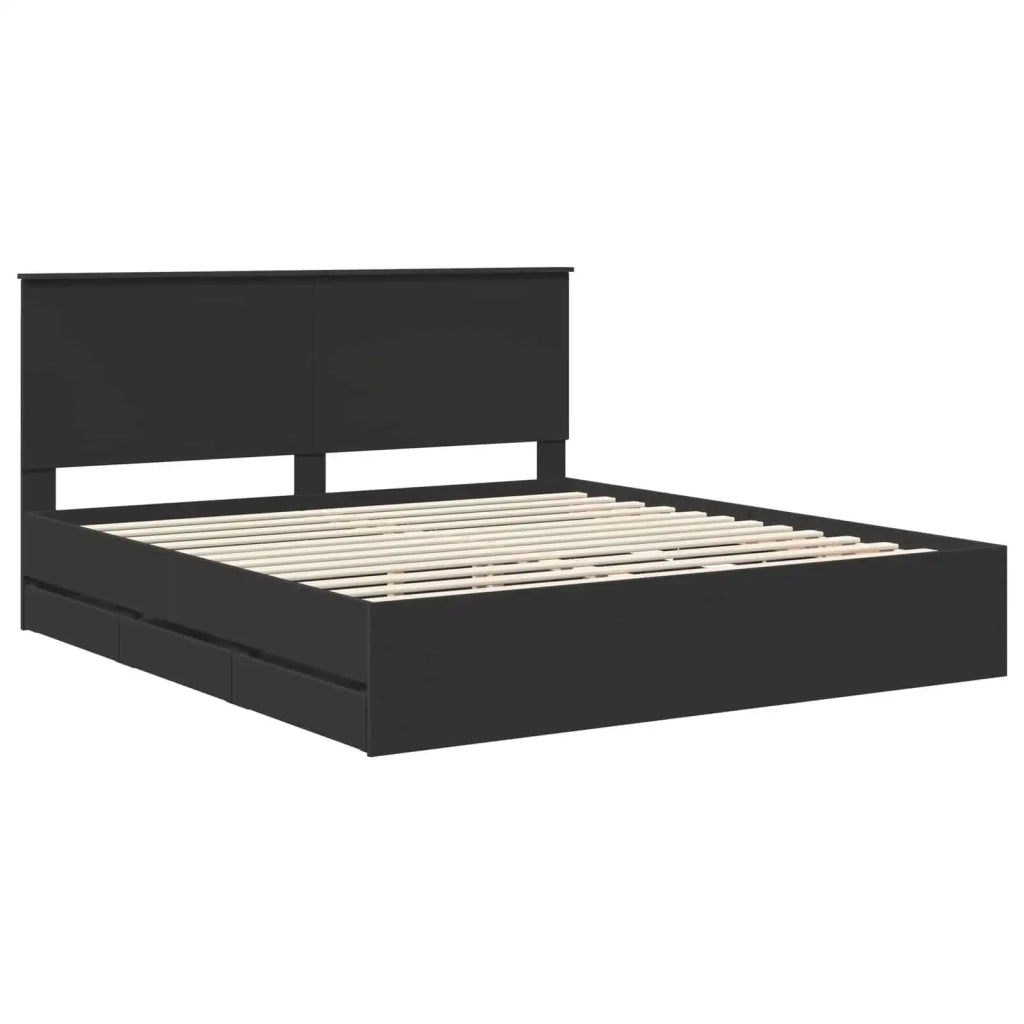 Struttura del letto Nero 180 x 200 cm Legno Ingegnerizzato