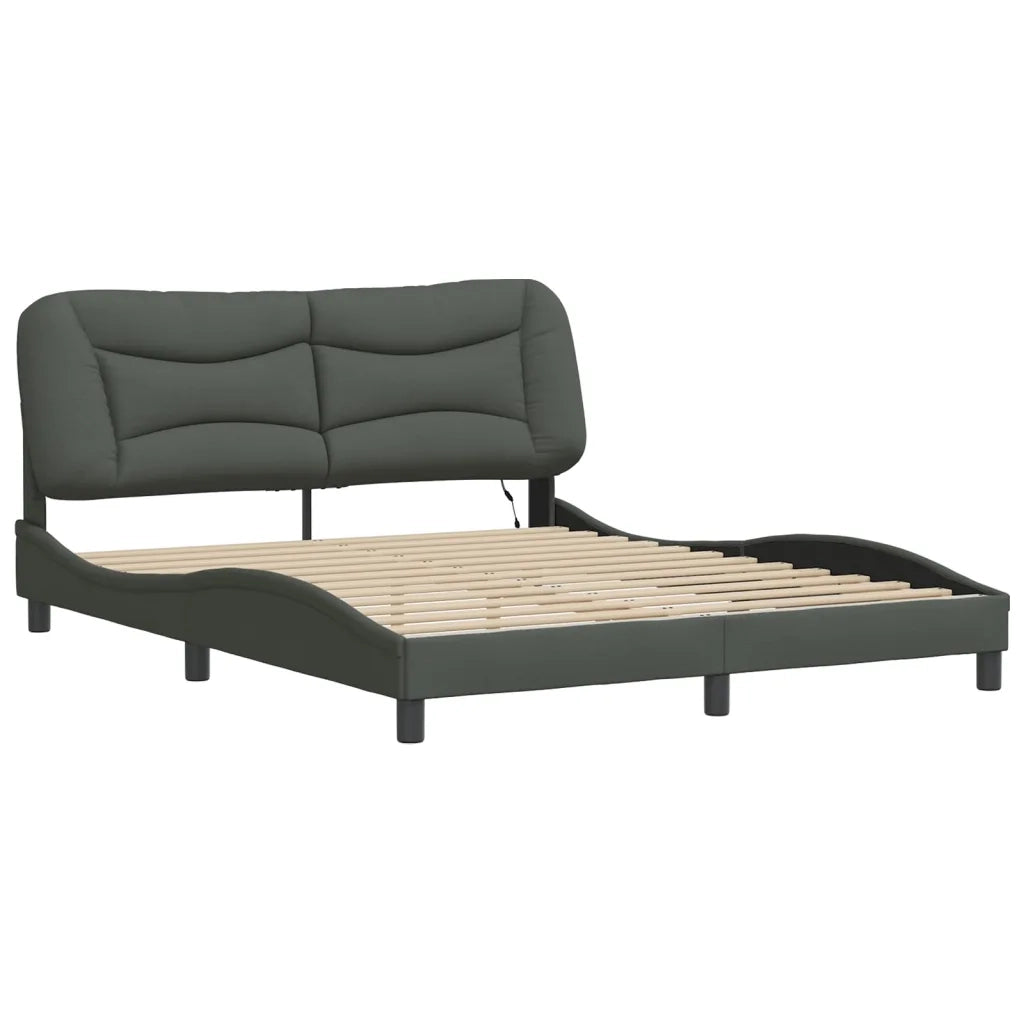 Giroletto con LED senza Materasso-Struttura Letto Hvar 160x200 cm Tessuto 522494