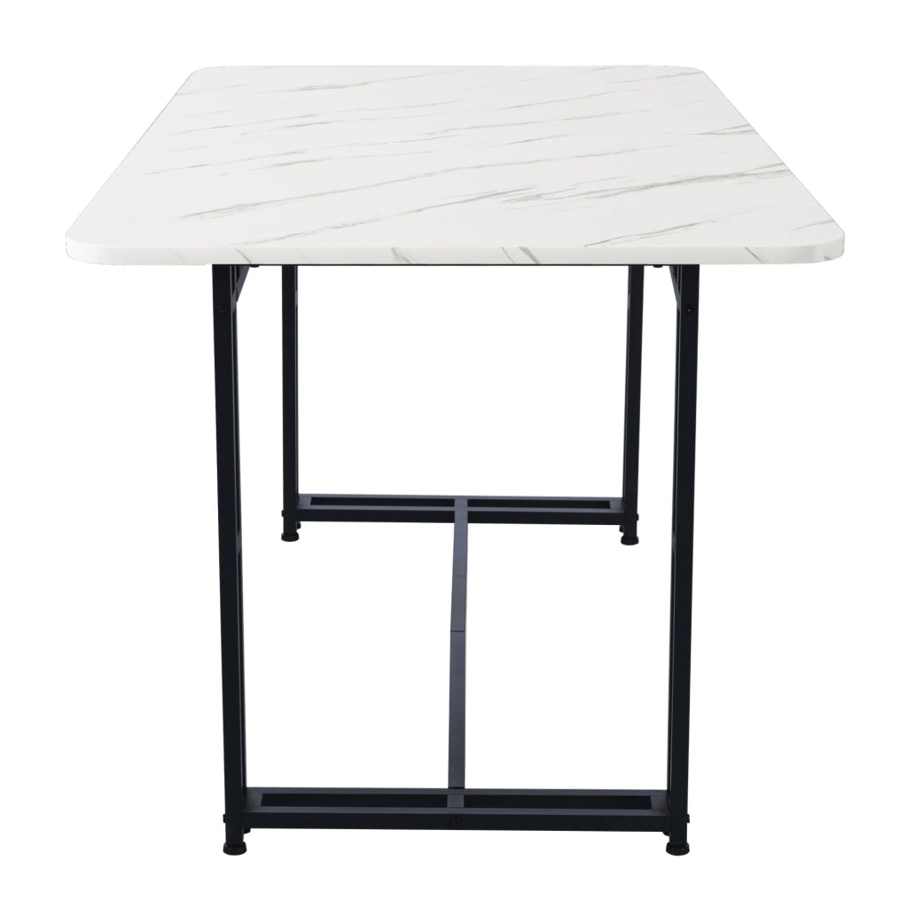 Tavolo da pranzo moderno in MDF 120 cm; nero e bianco