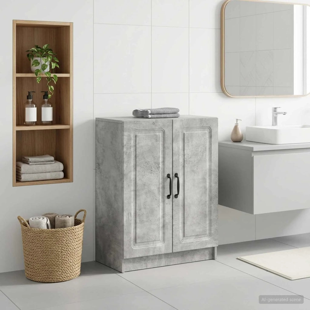 Mobiletto da Bagno UTRECHT Grigio Cemento 59,5 x 31 x 77 cm 897718