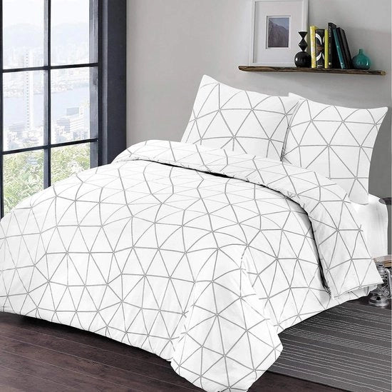 Set di coperte da letto e cuscini in cotone - Bianco - 240 x 220 cm - Cotone - Set a due pezzi di coperta da letto 240 x 220 cotone