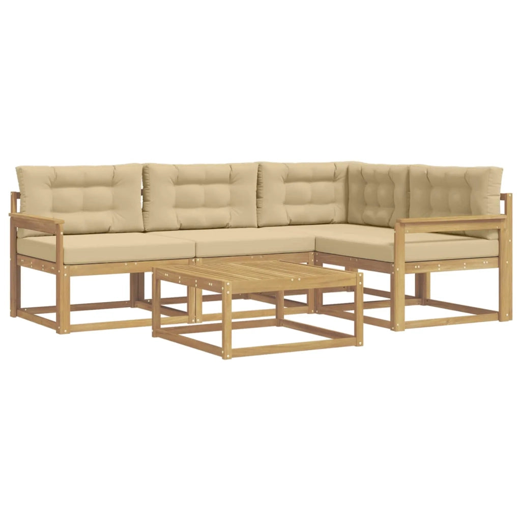 Set di divani da esterno 5 pcs Bianco e Beige 79 x 79 x 37 cm 3386402