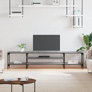 Mobile TV Grigio Sonoma 201x35x45 cm Legno Multistrato e Ferro 831816