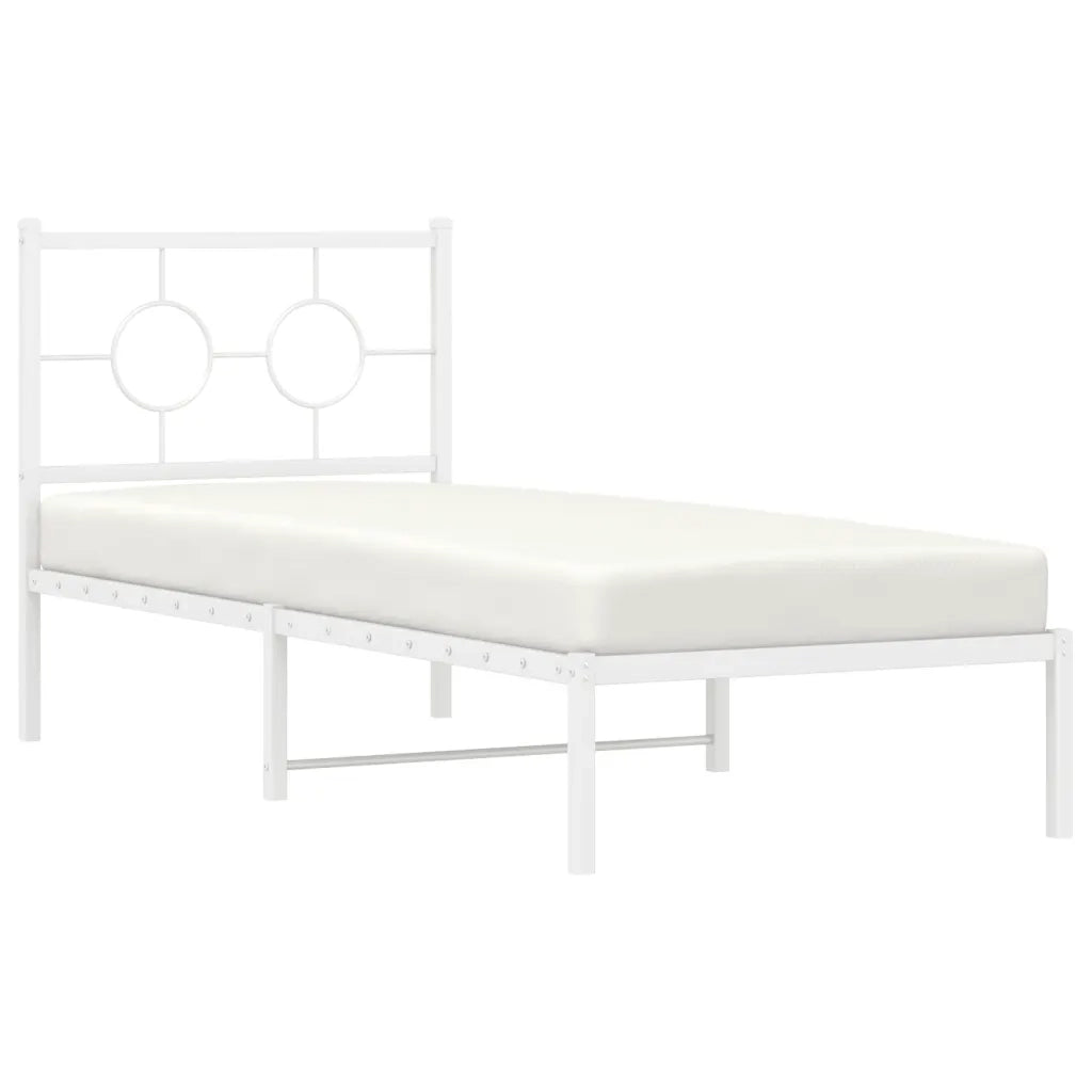 Giroletto senza Materaso con Testiera Metallo Bianco 75x190 cm