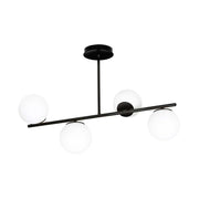 Plafoniera Contemporaneo Shiva Acciaio Nero 4 Luci E14 Ip20