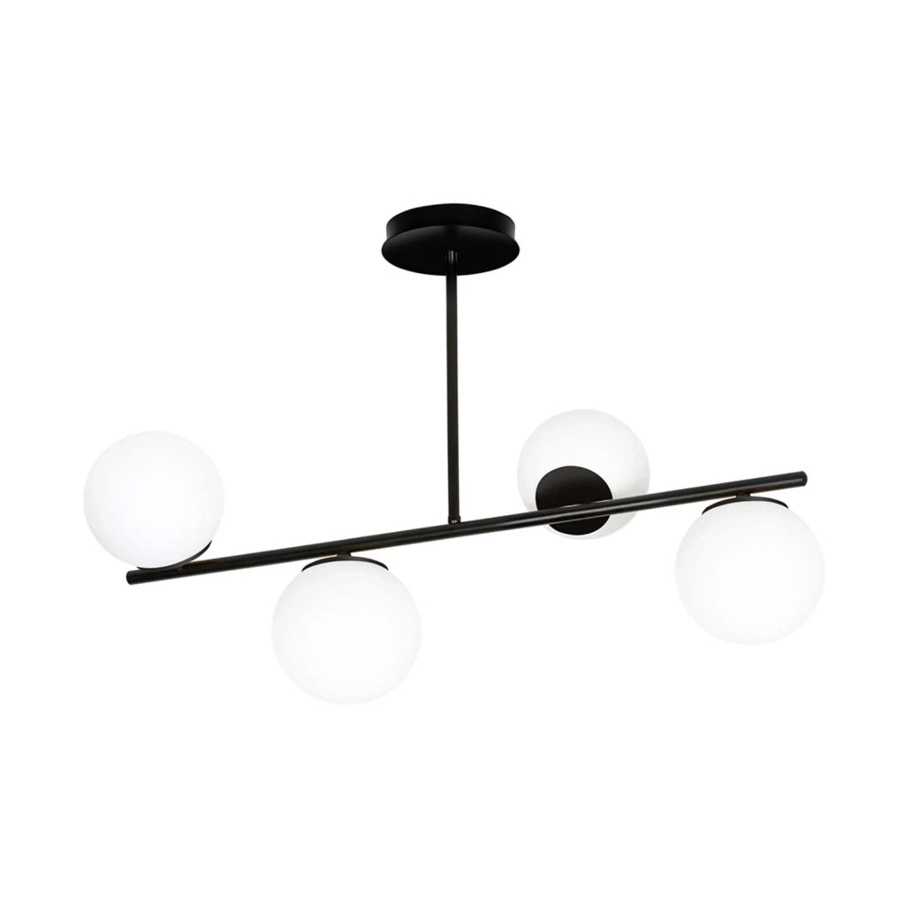 Plafoniera Contemporaneo Shiva Acciaio Nero 4 Luci E14 Ip20