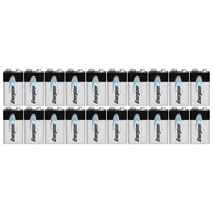 Energizer E301323200 Max Plus Batteria Alcalina 9V PP3 6LR61 600 mAh Confezione da 20 unita'