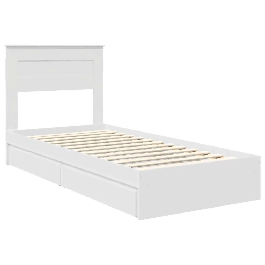 Letto con Contenitore Bianco 75 x 190 cm Legno multistrato 3409948