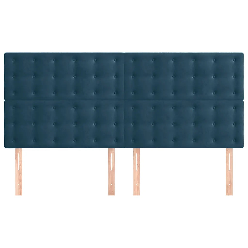 Testiera Blu Scuro 200x5x118/128 cm Velluto 3116836