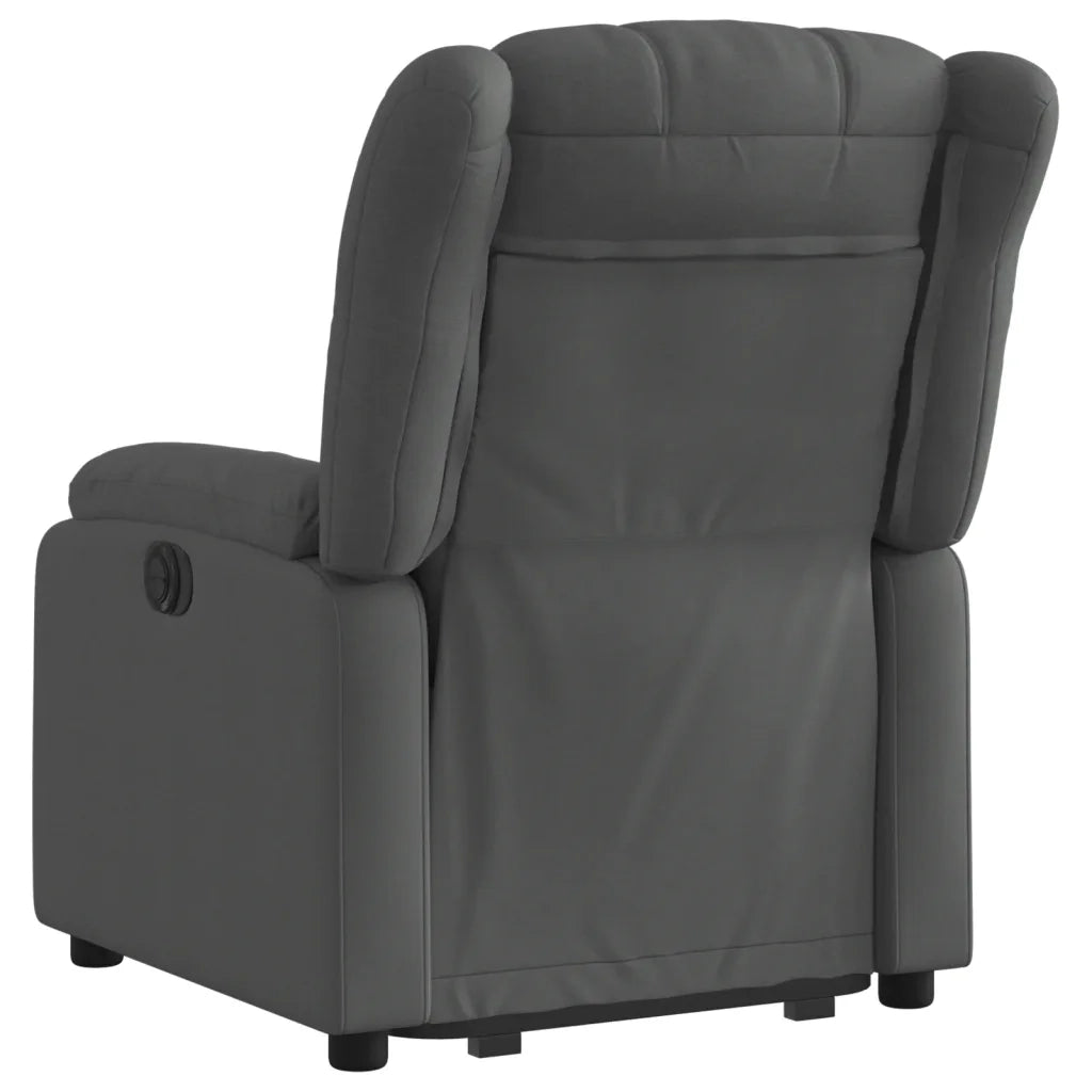 Poltrona | Sedia Relax Alzapersona Reclinabile Grigio Scuro in Tessuto