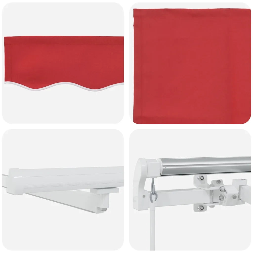 Tenda Retrattile Rosso 350 x 250 cm Tessuto e acciaio 3330430