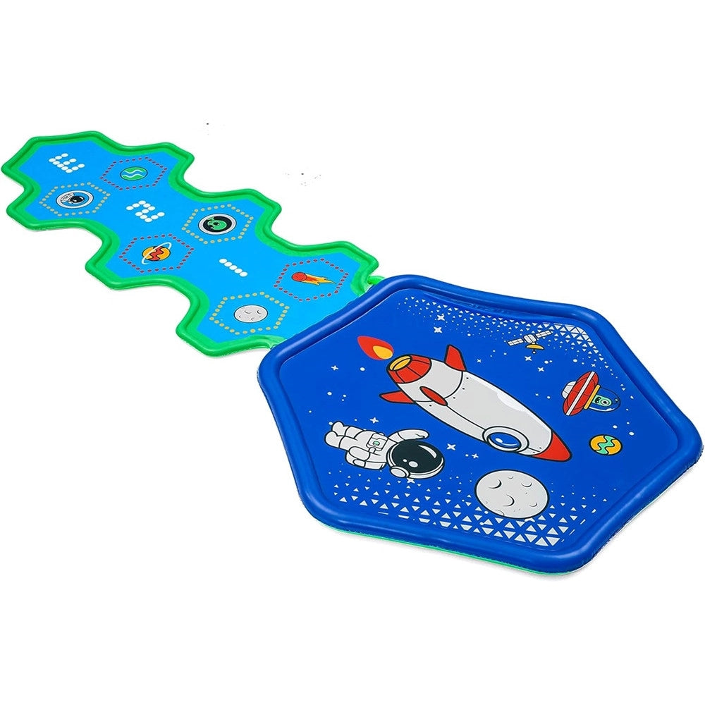 Trade Shop - Tappetino Gonfiabile Con Fontana Spruzzi Base Spaziale 335x150cm Adventure 52571 -