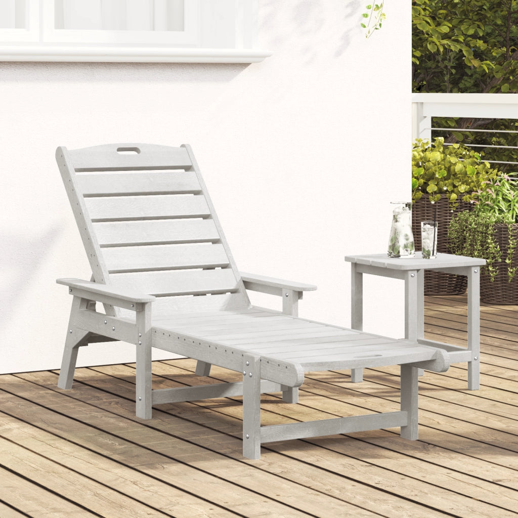 lettino da sole Bianco 53x162x98.5 cm HDPE