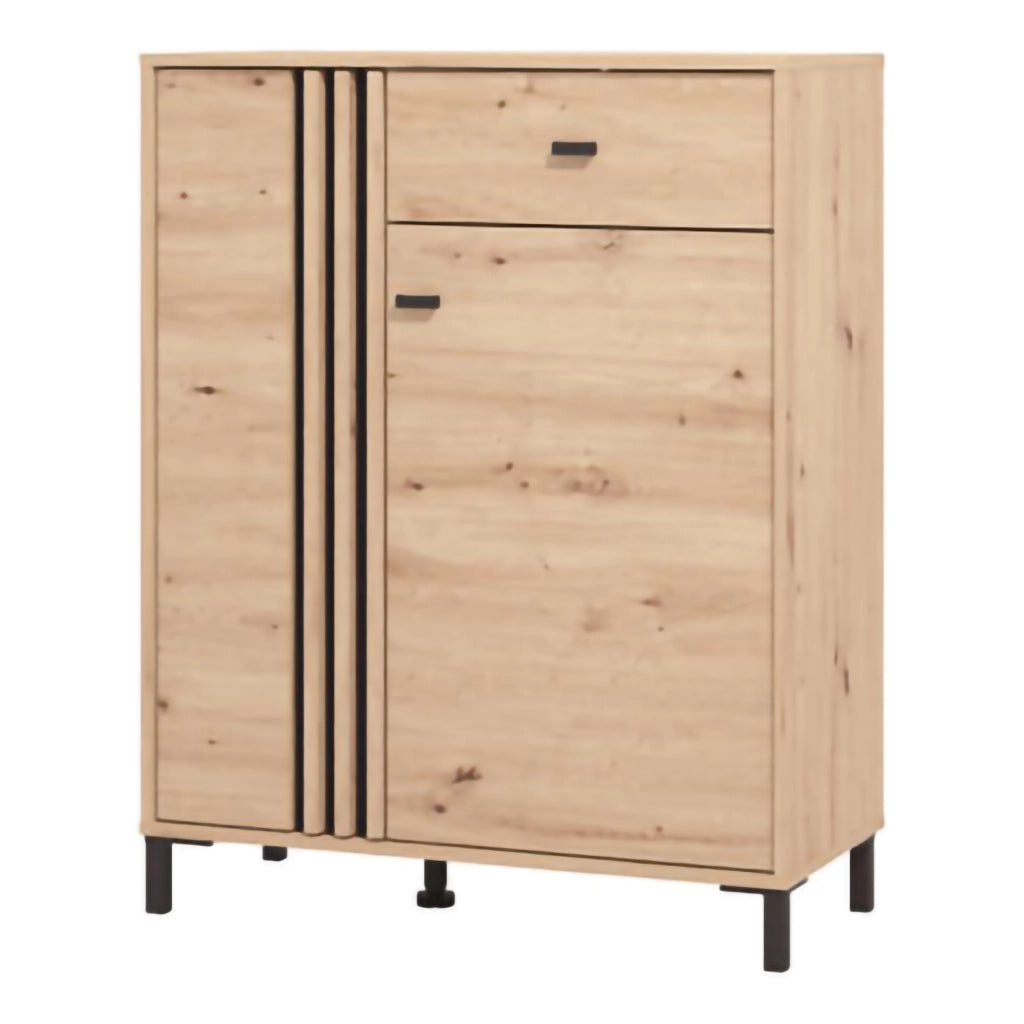 Hanga, Mobile da Ingresso un Cassetto, 87x40x110h cm Marrone Rovere Nodi