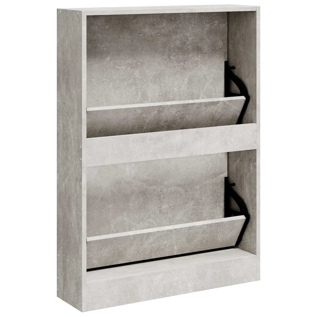 Scarpiera-Scaffale per scarpe Grigio Cemento 59x17x81 cm in Legno Multistrato