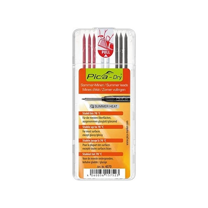 Pica-Marker 4070 mina 2B Grigio, Rosso, Bianco