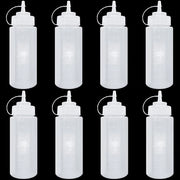 Set di 8 flessi da condimento in plastica 450ml - Ideali per la cucina - Materiale duraturo - Set completo