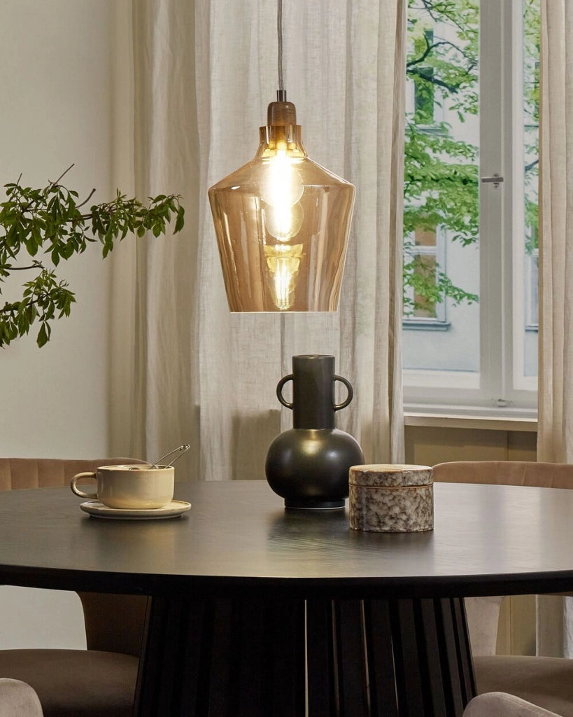 Lampada a Sospensione lampadario Industriale Moderna in Vetro Colorato dorato