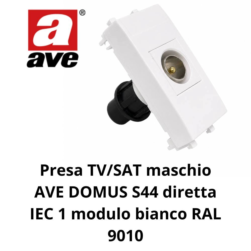 Presa tv/sat coassiale diretta ave domus s44 bianca