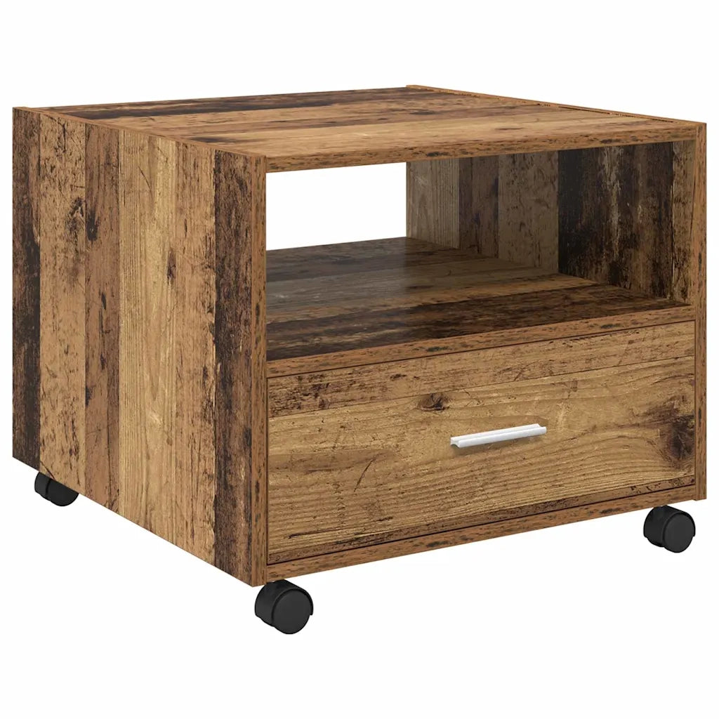Tavolino da salotto con cassetto Legno vecchio 55 x 55 x 45cm