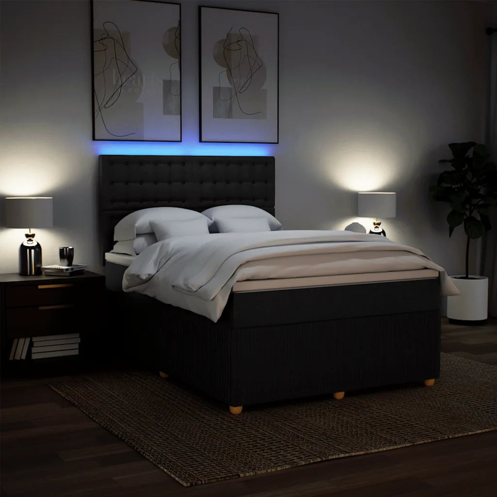 Giroletto a Molle con Materasso Nero 160x200 cm in Tessuto 3294423