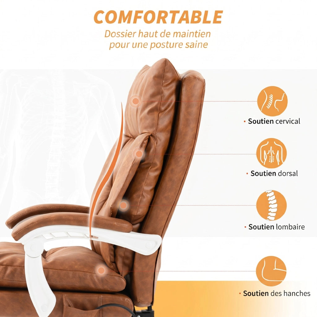 Sedia da ufficio ergonomica ¨C zephmum ¨C marrone