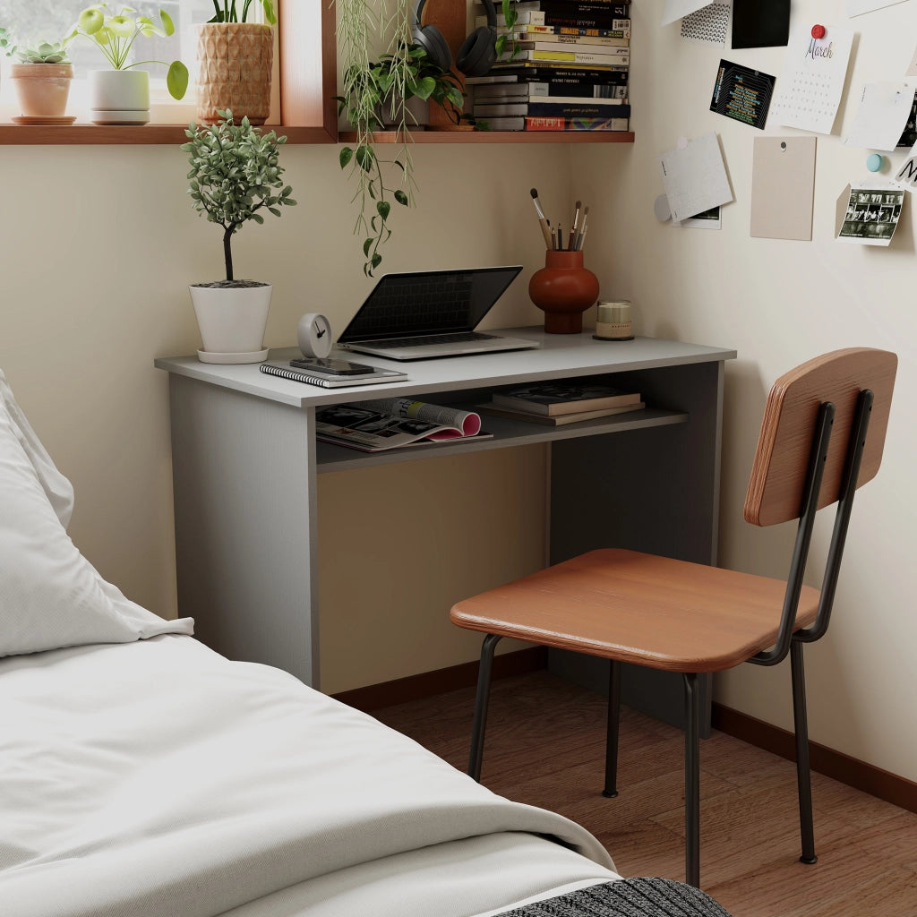 Scrivania per computer con ripiano ¨C Minimal ¨C 90x50x74 cm grigio