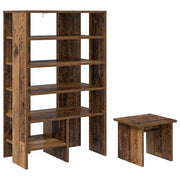 Scarpiera | Mobile per scarpe 2 pz Legno vecchio Legno multistrato