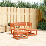 Set Divani da Giardino 3 pz Marrone Cera Legno Massello Pino 3216987