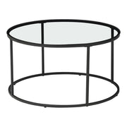 Tavolino da caffè consolle tavolino laterale vetro temperato trasparente 45 x 80 cm nero 03_0010805