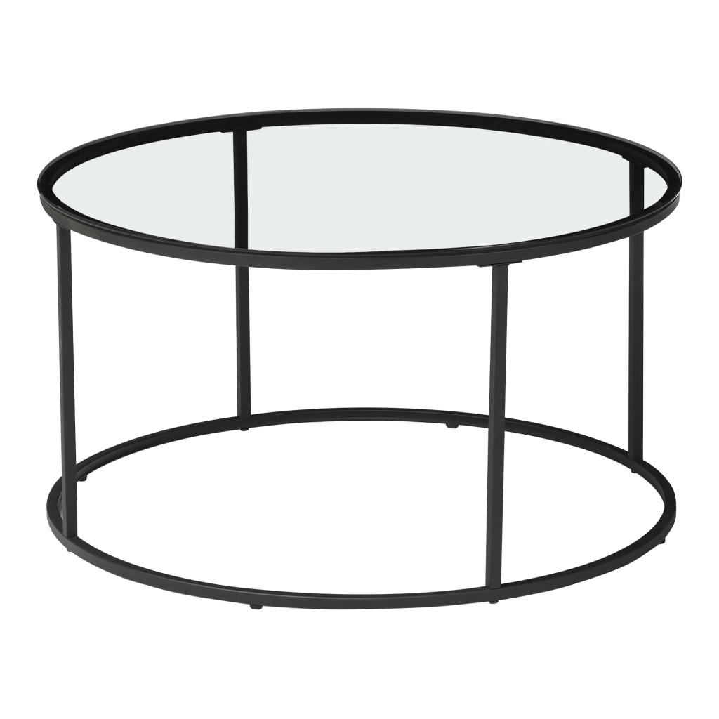 Tavolino da caffè consolle tavolino laterale vetro temperato trasparente 45 x 80 cm nero 03_0010805