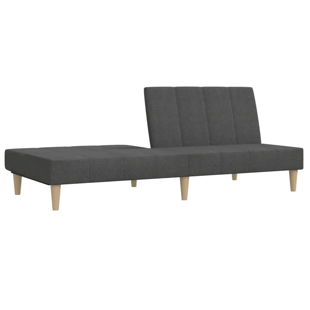 Divano Letto a 2 Posti Grigio Scuro in Tessuto 375866